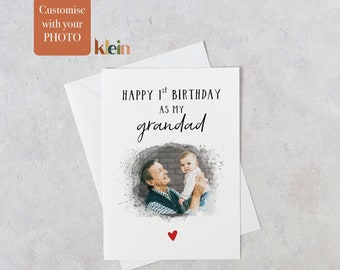 Personalized Grandad 1st Birthday Photo Card (Digital File Option)