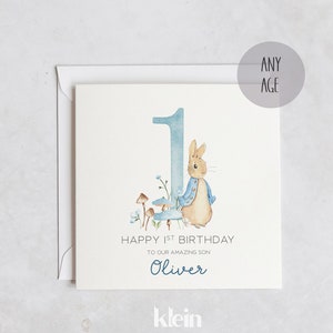 Personalised 1st Birthday Card, Boy 1st Birthday Card, Happy First Birthday Card, Son First Birthday