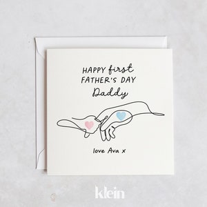 Première carte personnalisée de fête des pères de bébé, cadeau unique de première fête des pères, carte de célébration pour papa, première fête des pères heureuse
