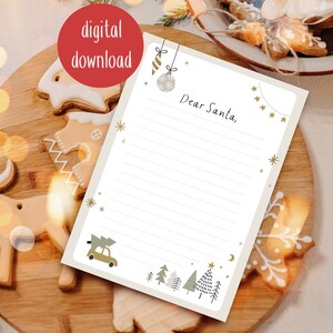 Dear Santa, Christmas Wish List, Kids Santa Letter, Digital Download, Printable Letter to Santa, Instant Download Christmas Wish List