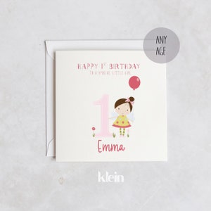 Biglietto personalizzato per 2°, 3° e 4° compleanno, Biglietto di compleanno per ragazze, Biglietto fata per il 2° compleanno, Biglietto di compleanno per nipote e figlia