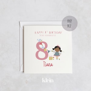 Carte d'anniversaire personnalisée 2e 3e 4e anniversaire, carte d'anniversaire de filles, carte de fée pour 2e anniversaire, carte d'anniversaire fille nièce petite-fille