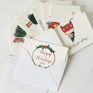 Pacote de cartões de Natal, mini cartões de Natal, cartões de Natal A7, conjunto de 12 cartões de Natal, pacote de cartões