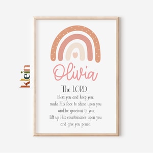 Numbers 6 24-26 print, Blush nursery decor, Nursery print, Blessing print, The Lord bless you print, Christening gift, Bible verses kids
