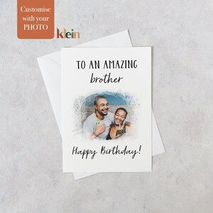 Happy Birthday Karte an einen tollen Bruder, Geburtstagskarte für Bruder, Personalisierte Geburtstagskarte für Bruder, Personalisierte Foto Geburtstagskarte,