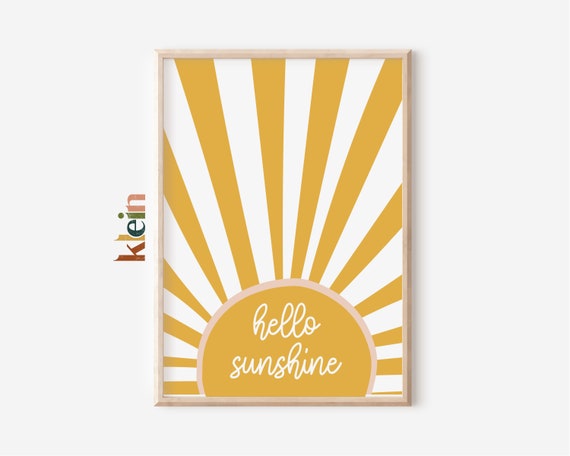 Hello sunshine print, Hello sunshine, Nursery prints, Hello sunshine nursery decor, Hello sunshine nursery print
