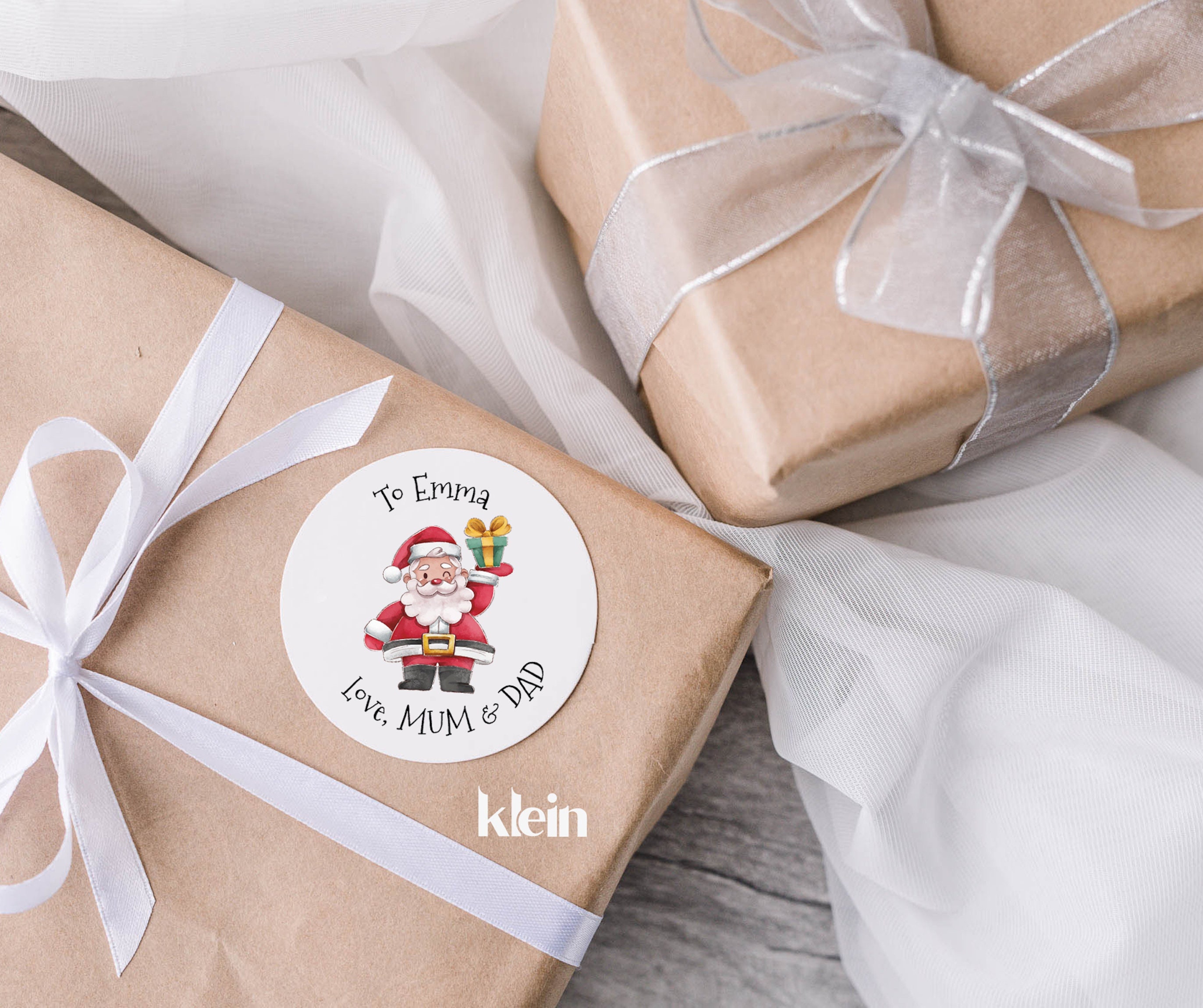 Personalised Santa Christmas Stickers, Santa Gift Labels, Personalised Christmas Gift Stickers, Gift Tag Stickers