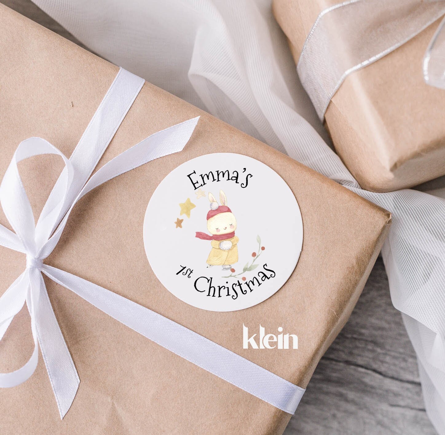 24 Personalised 1st Christmas Label Stickers, 1st Christmas Stickers, First Christmas Gift Labels, Gift Sticker, Baby's 1st Christmas