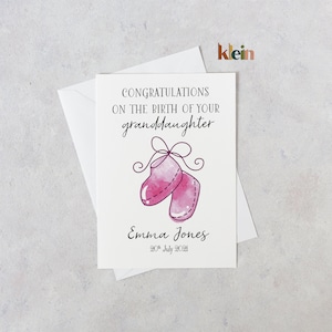 Félicitations pour la naissance de votre petite-fille, nouvelle carte de petite-fille, nouvelle carte de grands-parents, carte de nouveau-né
