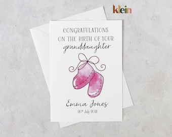 New Granddaughter Card, Personalised Card, Welcome Granddaughter