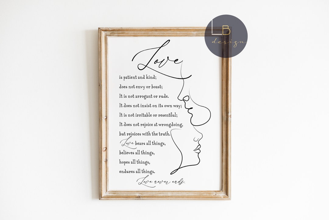 1 Corinthians 13, Love Quotes Printable, Printable Room Decor, Wedding ...