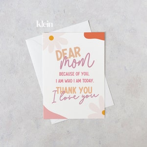 Mama Dankeskarte, Karte für Mama, Danke Mama, Ich liebe dich Mama, Muttertagskarte