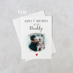 Feliz primer cumpleaños como mi papá, Tarjeta de cumpleaños personalizada para papá, Tarjeta para papá del bebé, Feliz cumpleaños papá del bebé