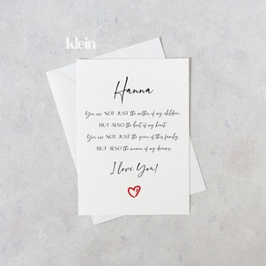 Personalisierte Valentinstagskarte, Personalisierter Text Valentinstagskarte, Karte für Frau, Valentinstagskarte für Frau