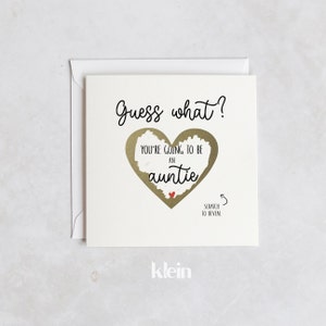 Carte à gratter personnalisée pour faire-part de grossesse, carte de révélation de grossesse tante, faire-part de bébé, carte nouvelle tante