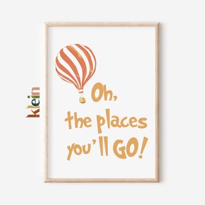 Impression de citation Dr Seuss, décoration de chambre d&#39;enfant Dr Seuss, décoration de chambre d&#39;enfants Dr Seuss, oh les endroits où vous irez imprimer, lieux que vous irez imprimer