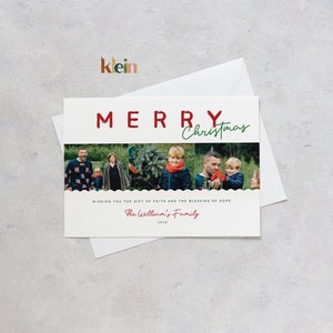 Ik wens u het geschenk van het geloof en de zegen van de hoop, vrolijke kerstkaart, gepersonaliseerde vrolijke kerstkaart, kerstgroetkaart