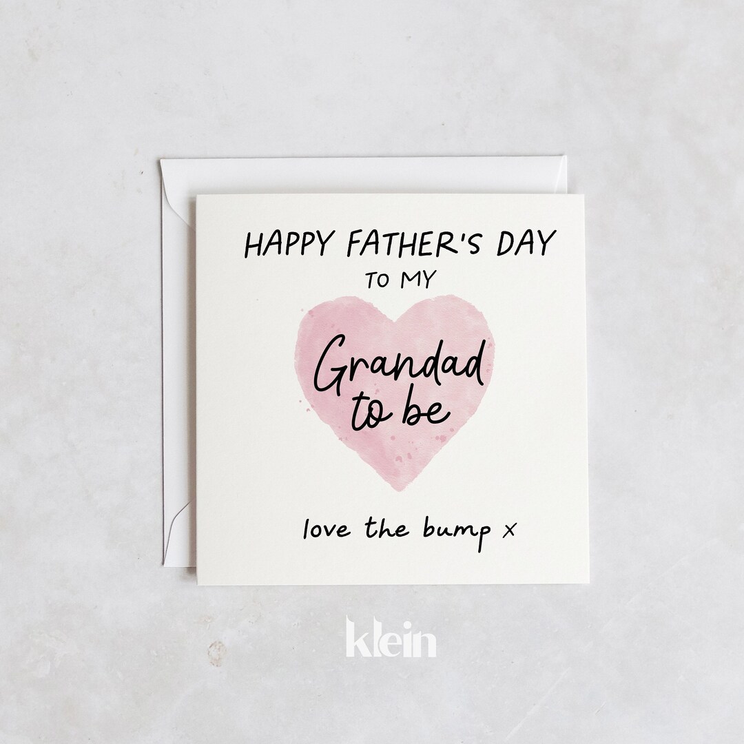 Grandad to Be Father's Day Card, Card for Grandad From Bump, Grandpa to
