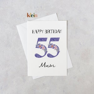 Gelukkige verjaardag moeder kaart, 55 verjaardagskaart, 80e verjaardagskaart, Gelukkige verjaardagskaart, Aanpasbare verjaardagskaart, Kaart en envelop