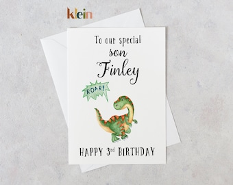 Personalised Dinosaur Birthday Card for Son