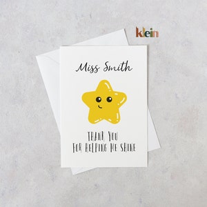 Bedankt dat je me hebt geholpen te schitteren kaart, gepersonaliseerde naam leraar, kaart leraar, bedankkaart leraar met regenboog, kaart onderwijsassistent,