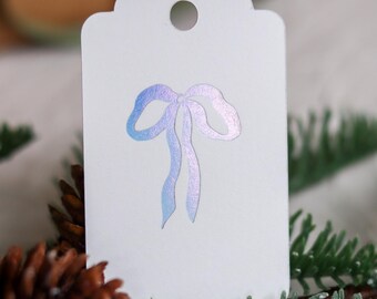 Gold, Red, Holographic Holiday Present Labels | Set of 8 Handmade Tags