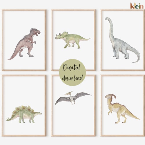 Ensemble imprimable de dinosaures, décor de pépinière de dinosaures, ensembles de pépinière, art mural imprimable de dinosaures, impression Dino, impression T-Rex, FICHIER NUMÉRIQUE