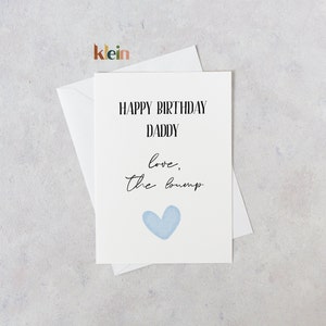Tarjeta de cumpleaños de la protuberancia con corazón azul, Feliz cumpleaños de la tarjeta BUMP, Tarjeta de corazón azul para papá, Tarjeta para papá, Tarjeta y sobre