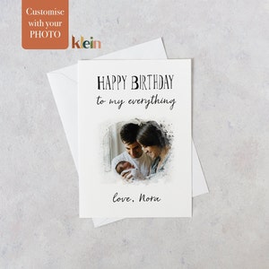 Feliz cumpleaños a mi todo, Tarjeta de cumpleaños con foto personalizada, Tarjeta de cumpleaños para esposo, novia, esposa, prometido, pareja, esposa