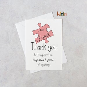 Tarjeta de agradecimiento para el maestro, Nombre del maestro personalizado, Tarjeta de agradecimiento para el maestro, Tarjeta para el asistente de enseñanza,