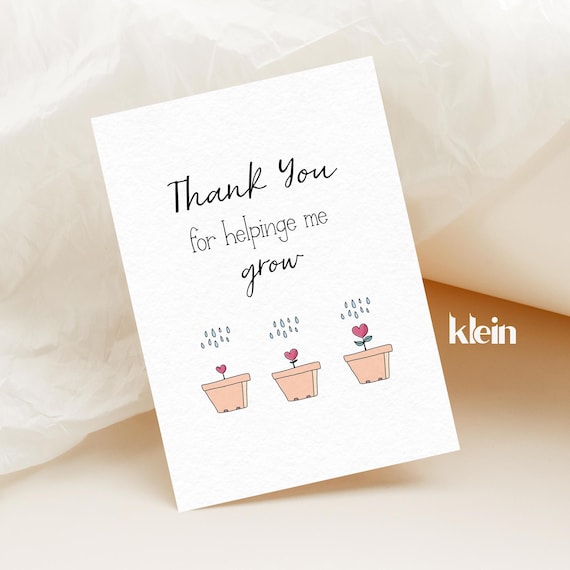 Carte De Remerciement Professeur - Merci De M'avoir Aidé à Grandir