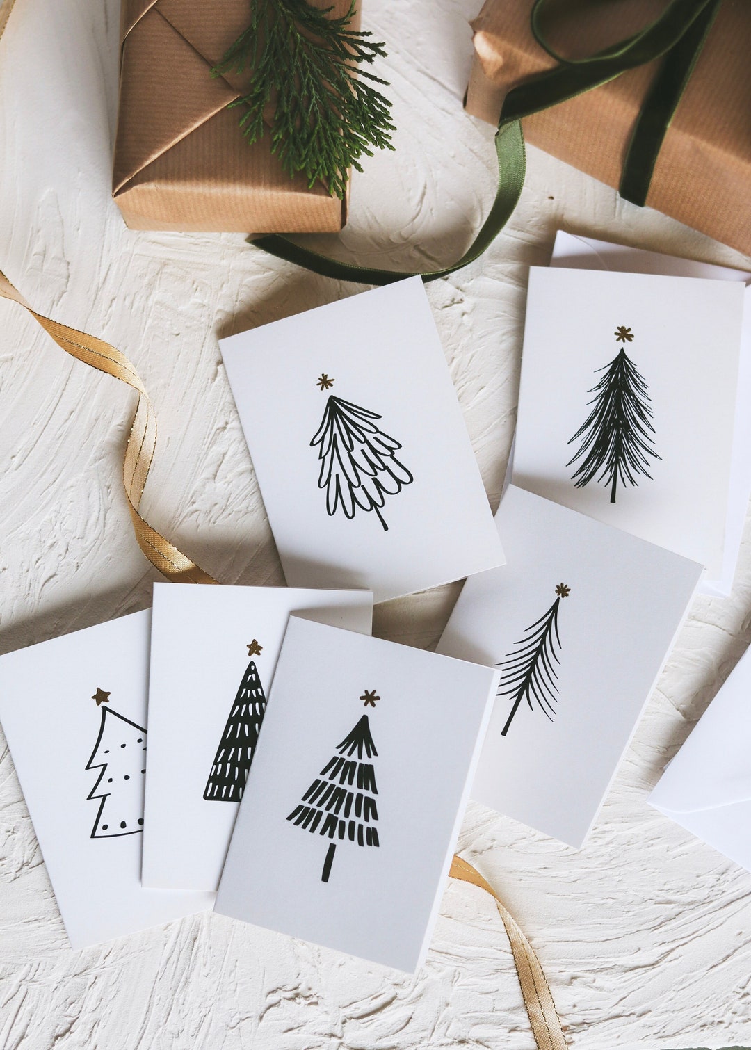 Set of 6 Mini Christmas Cards, Christmas Cards Pack, Set of Small Mini ...