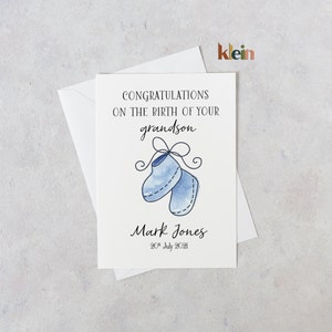 Gefeliciteerd met de geboorte van uw kleinzoonkaart, gepersonaliseerde nieuwe kleinzoonkaart, nieuwe grootouderskaart, pasgeboren kaart