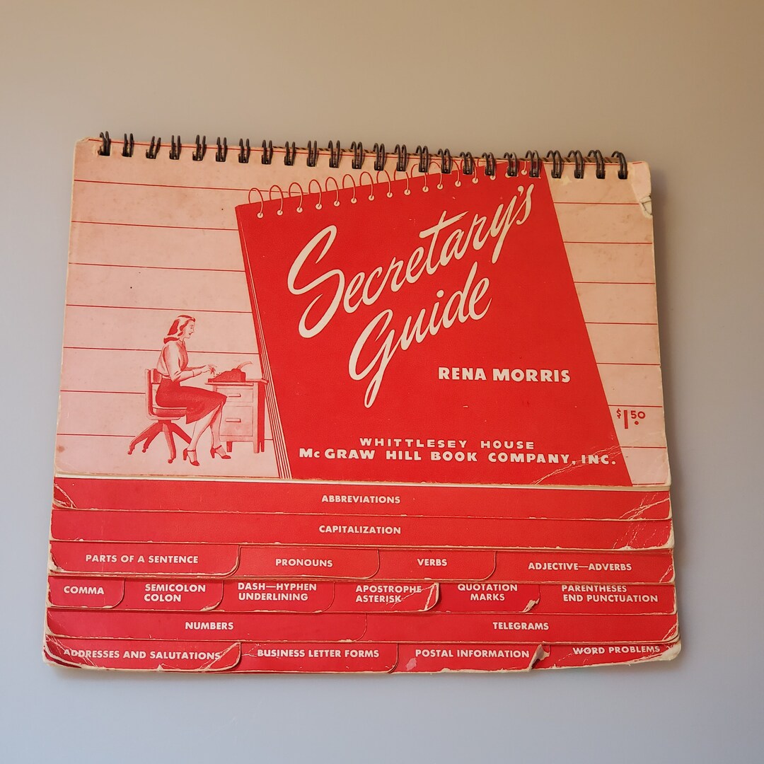 Secretaries Guide Vintage Original 1947 Secretary's Guide by Rena Morris, Mcgraw Hill ...