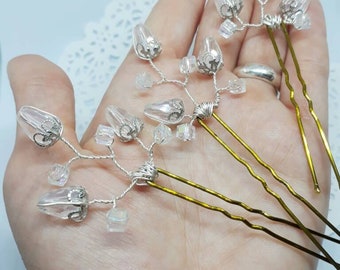 3 swarovski crystal hair vine bridal pins