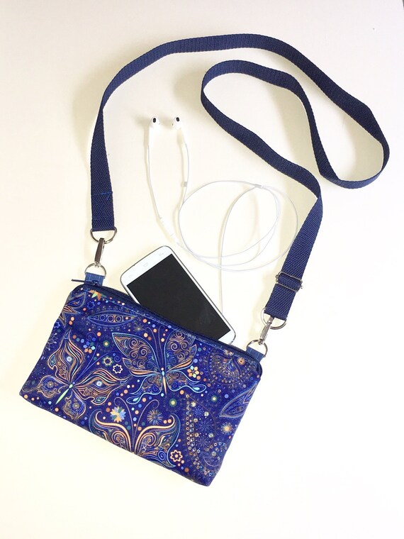 blue butterfly purse