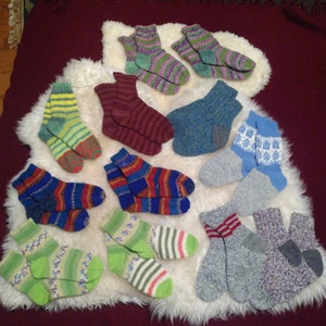 self-knitted wool socks, color and size on request