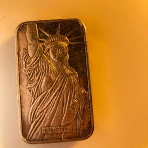 Silver .999 5 oz Troy Engehard Staue of Liberty 5 Ounce Very Very Rare Silver Bar, Engelhard Bar