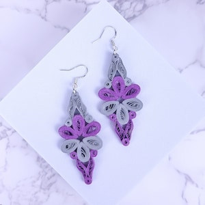 Orecchini Quilled unici,Gioielli di carta fatti a mano,Regalo di anniversario di compleanno,Regalo premuroso,Regalo fatto a mano per lei,Regalo di laurea