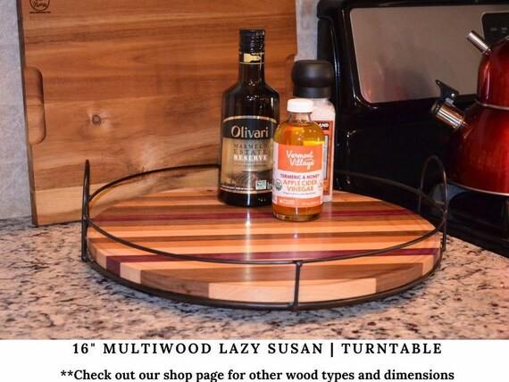 Godinger Placa giratoria para tartas para decorar y servir, plato giratorio  de mármol de madera Lazy Susan