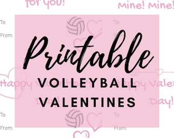 Printable Volleyball Valentines - Valentines Day