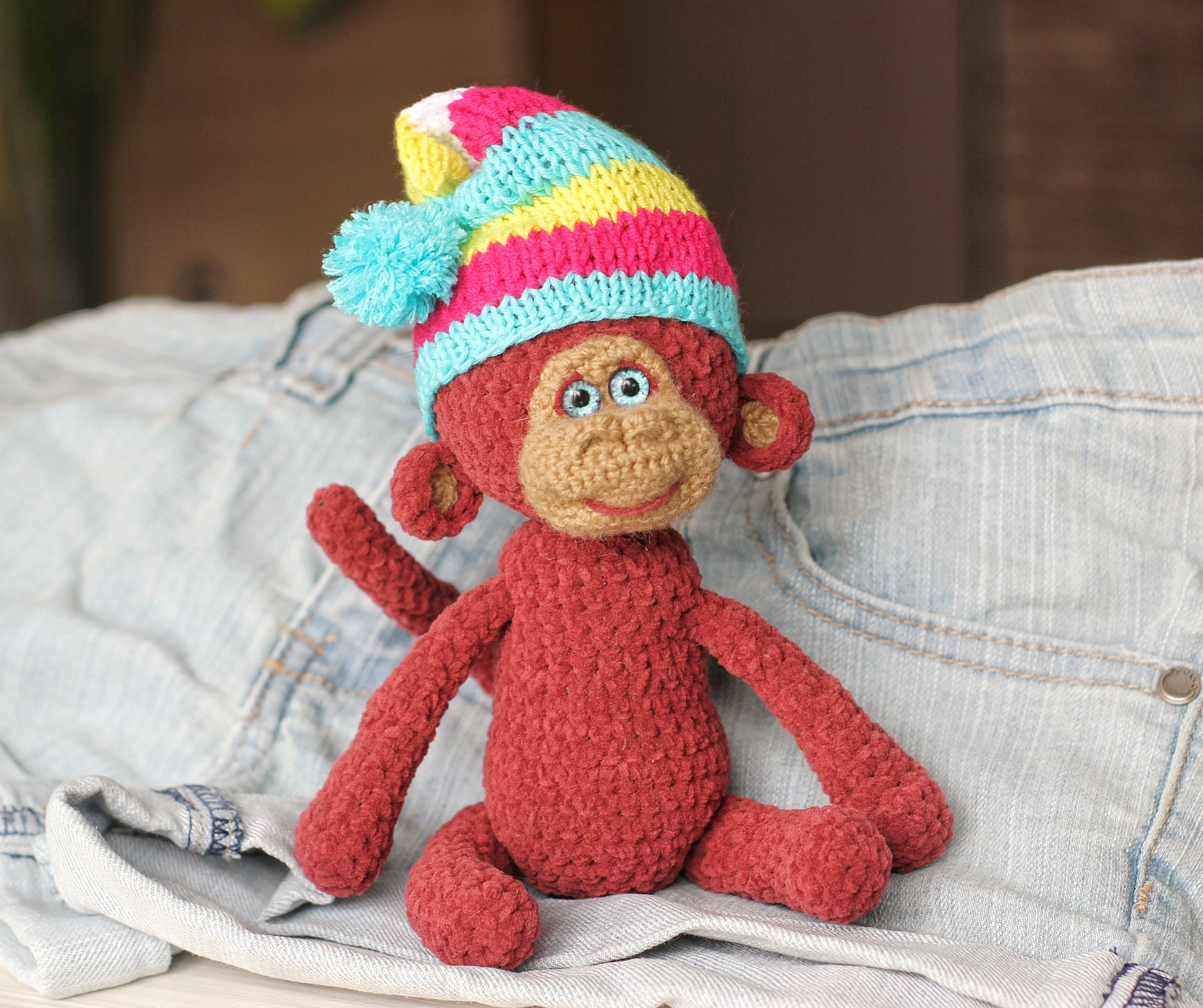 Crochet monkey stuffed plush toy monkey gift for animal | Etsy