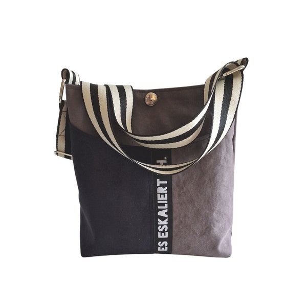 Canvas shopper shoulder bag for women handbag