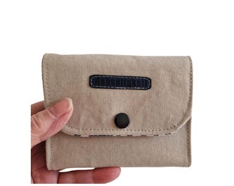 Small canvas wallet “Flora” – mini purse with card slots