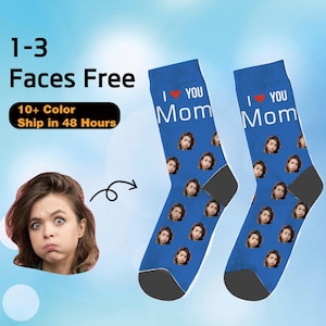 Custom Baby Face Socks, Mother&#39;s Day Socks, I Love You Mom Gift, Custom Picture Printed Socks, Father&#39;s Day for Day, Birthday Gift for Mom