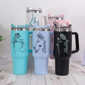 Tumbler With Handle, Insulated Big Mug With Straw And Lid