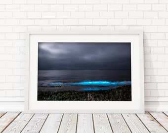Glowing Waves Night Photography (11X17 Digital Download)