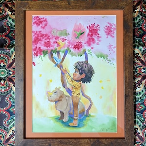 Bougainvillea Tree Original Framed Artwork