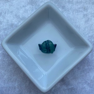 Rainbow Fluorite bunny rabbit in a basket