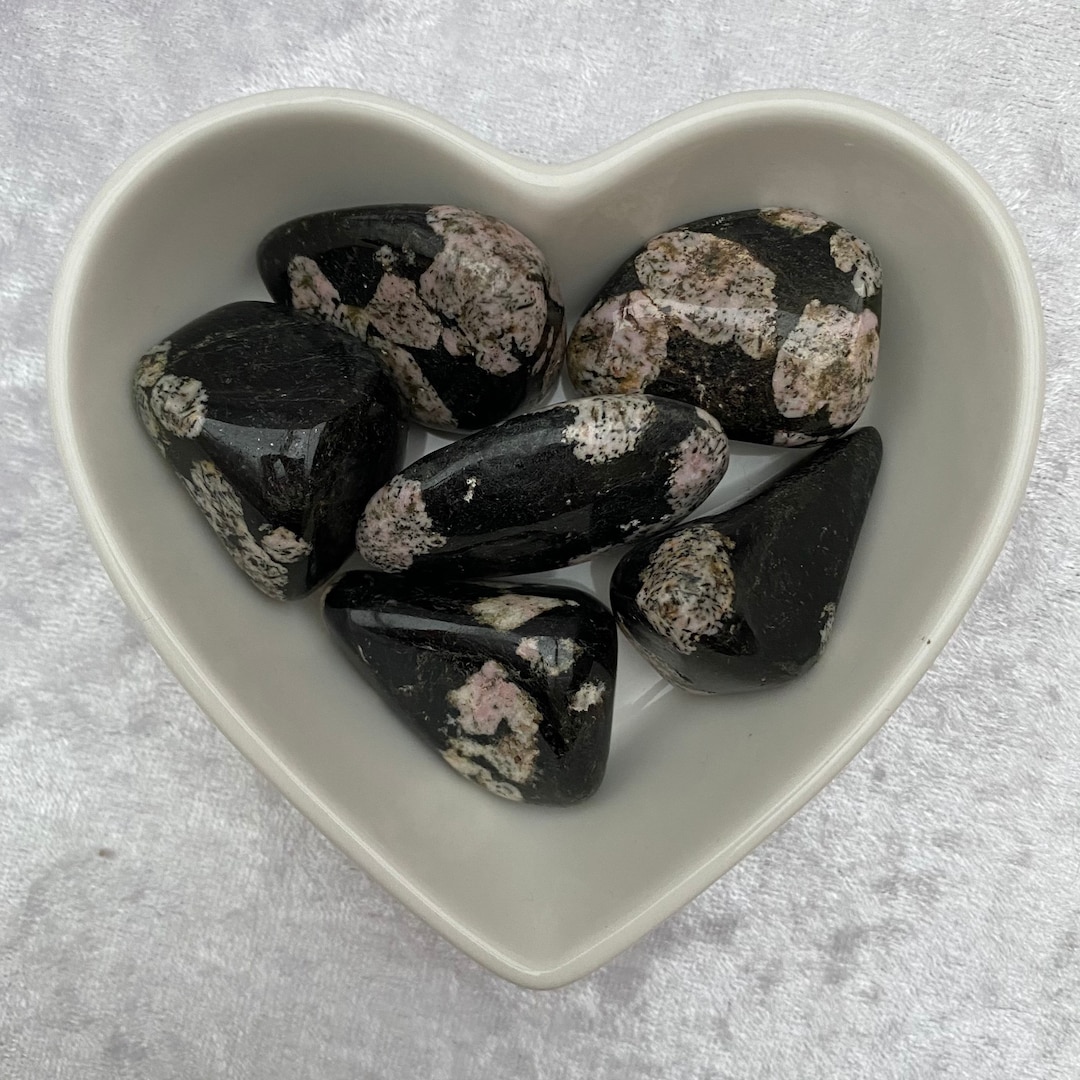 Snowflake Rhodonite Tumblestones Etsy